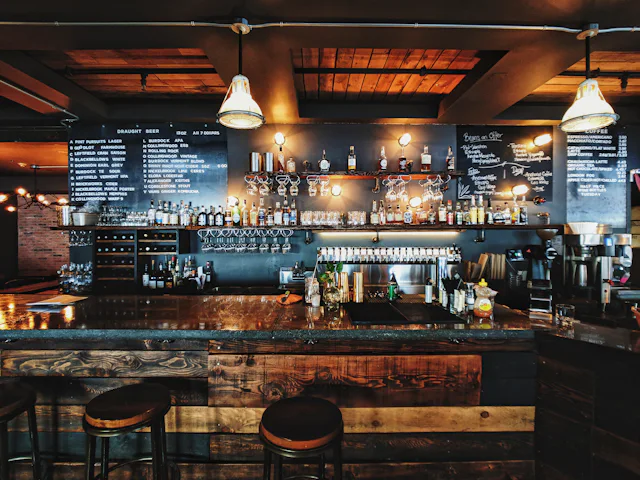 The bar of a premium pub